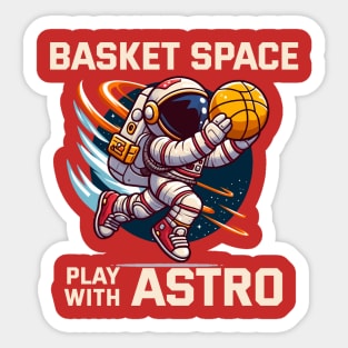 Basket Space with Astro - Basketball Sticker